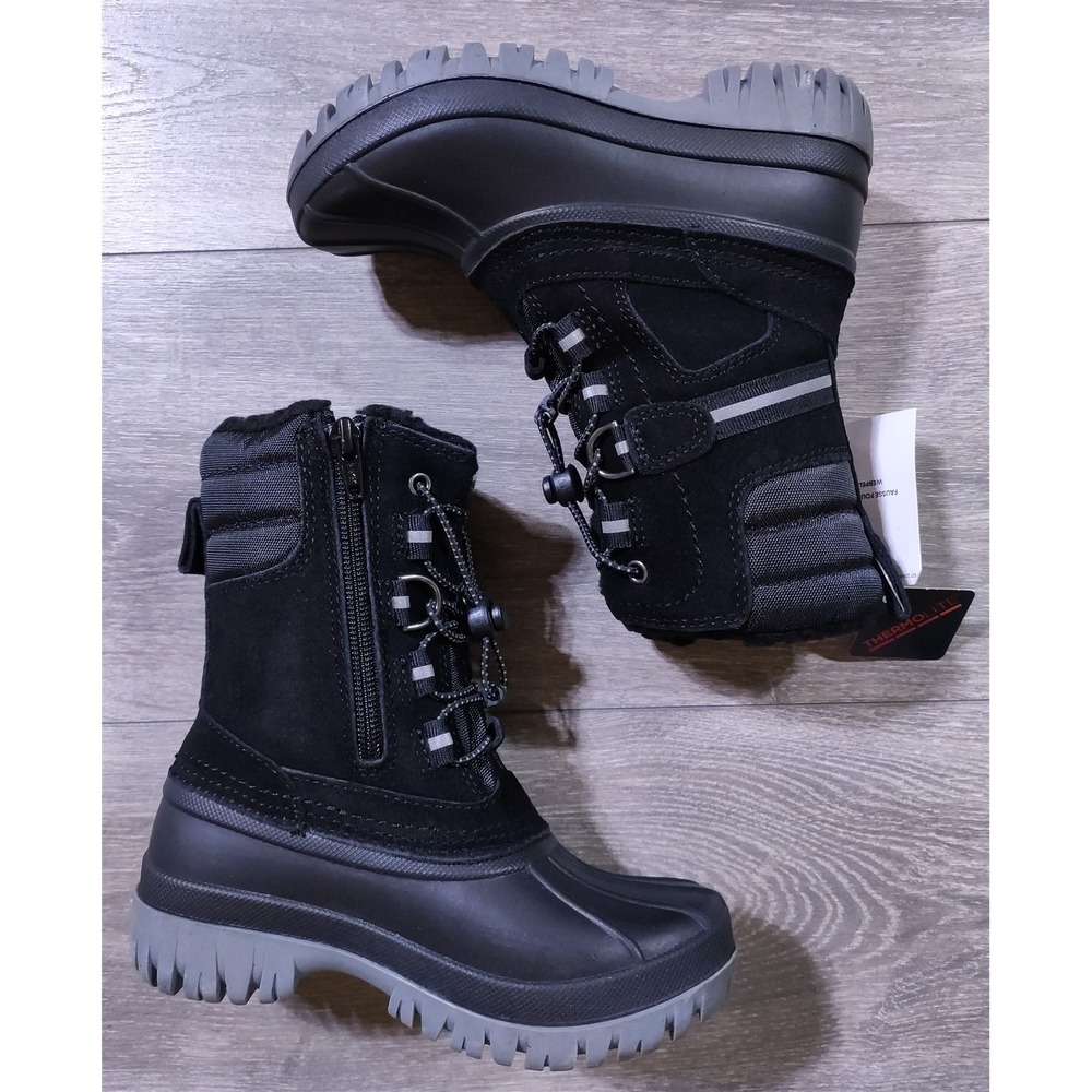Lands End Kids Expedition Insulated Winter Snow Boots Black Size 11 519206